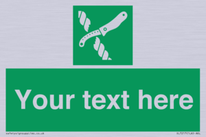 Custom sign safe condition Liferaft knife